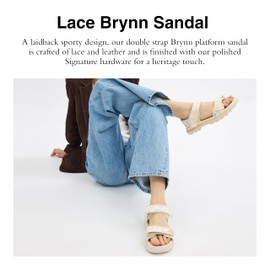 Coach Women's Brynn Sandal Platform, Chalk Lace, 8.5