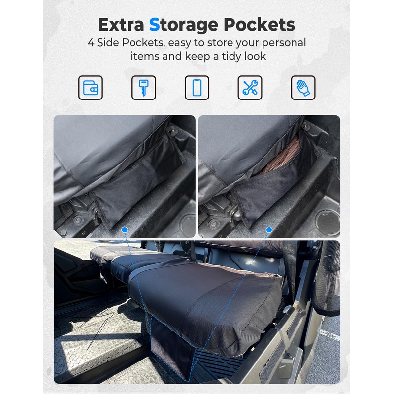 KEMIMOTO Seat Cover Water-Resistant Front and Rear Kits Compatible with