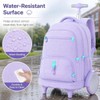 CCJPX 3Pcs Women & Girls Rolling Backpack with Bigger Wheels,