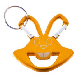 West Coast Paracord Smiling Rabbit Metal Key Clip and Bottle Opener with Split Ring (Gold, 2 Pack)