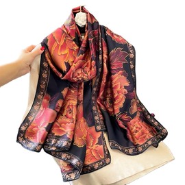 Myneiyi Women Scarf Headscarf Silk Feeling Scarf Fashion Scarves Long Lightweight Shawls for Women, A518, Free size