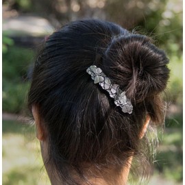 Butterflies Hair Clip, Hand Crafted Metal Barrette Made Clip by (Silvery, One size)