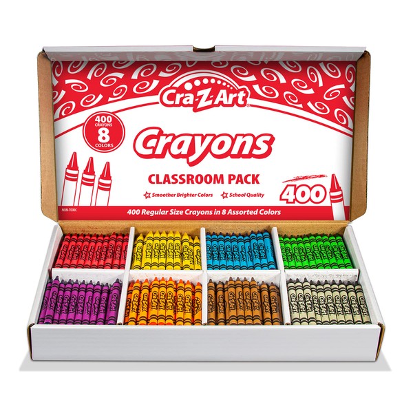 Cra-Z-Art Crayon Bulk Class Pack 400ct 8 Assorted Colors