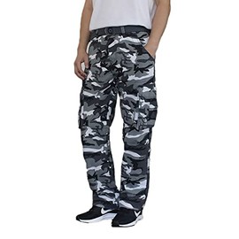 AIRNINE Men's Camo Cargo Pants with Belt (28 to 44) (LT Grey Camo_115, 32x32)
