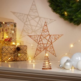 com-four® Decorative Star Christmas - Metal Christmas Tree Decoration - Christmas Decoration for Standing - Decorative Christmas Star (Bronze/24 cm)