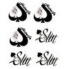 4 Sheets BBC Queen of Spades Temporary Tattoo Sticker Total