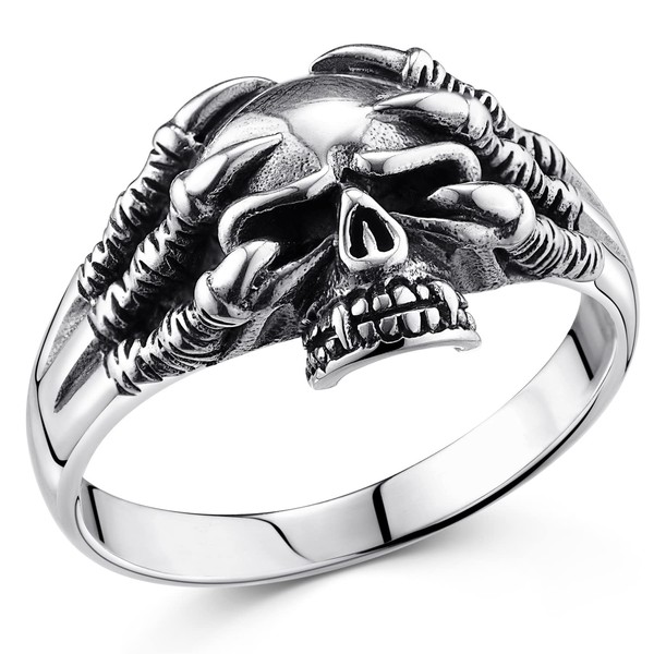 MATERIA by Matthias Wagner Men's Ring Skull Claws Antique Gothic