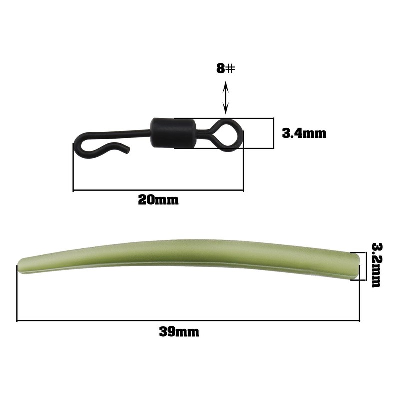 40 Pcs Anti Tangle Sleeve Quick Change Carp Fishing Accessories
