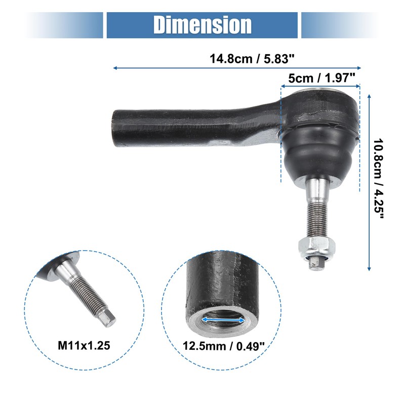 uxcell 2pcs Front Outer Tie Rod End Links Steering Tie