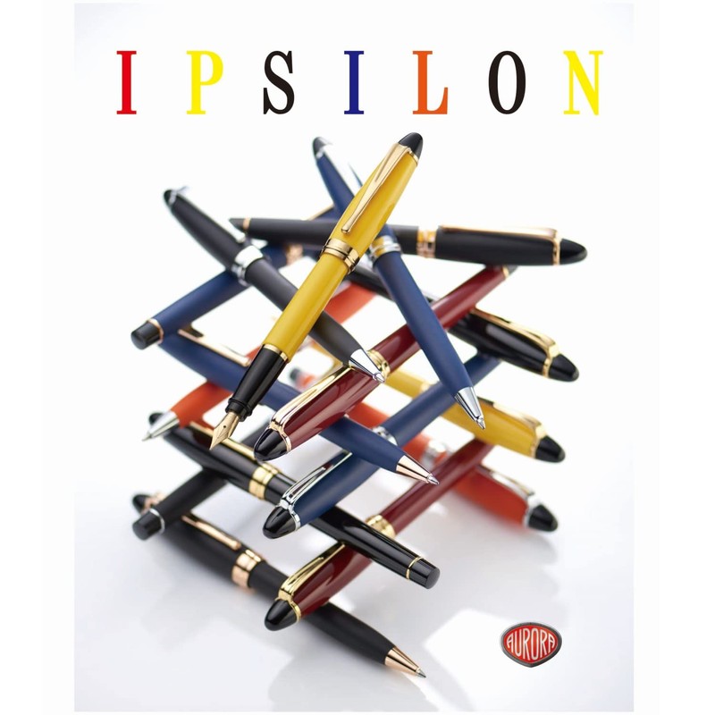 Aurora B11-YF Fountain Pen, F Fine Point, Yepsilon, Yellow, Dual-Use