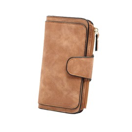 DTSFHTDAL Women's Wallet-Womens Long Wallet-Leather Large Capacity Coin Purse-Credit Card Holder Wallets for Man and Woman （Brown）