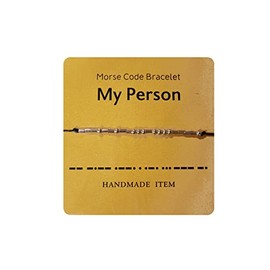 Morse Code Special Meaning Beaded Cylinder on Silk Cord Bracelets with Secret Inspirational Message Card for Women Men Jewelry Unique Gifts, Metal, no gemstone