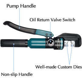 DN Mate Hydraulic Crimping Tool/Hydraulic Crimper for Stainless Steel Cable Railing Hardware, Battery Cable Crimping Tool for Size 1/8", 5/32" to 3/16" DC02