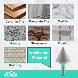 LEKOMESH Diamond Beveling Chamfer Bits - Diamond Countersink Drill Bit 4/5in(20mm) x Hex Shank Electric Drill for Shaping Enlarging Cleaning Existing Holes of Granite Marble Porcelain