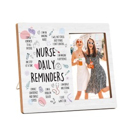 RYSMH Nurse Picture Frame, Nurse Daily Reminders Wood Photo Frame, Nurse Retirement Appreciation Gifts For Women, Nurse Week Frame Gifts For Best Nurse -h20