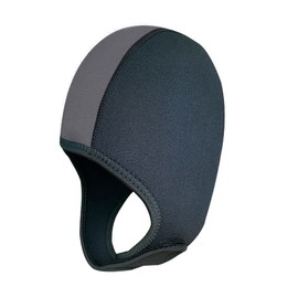 TEQIN Neoprene Diving Hood, 2.5mm Swim Cap with Chin Straps, Surf Beanie Diving Cap for Men Women Water Sports Swimming MY062 Gray