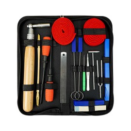 ULZOZN Professional Piano Tuning Kit Piano Tuner Hammer Mute Kit Tools Portable Piano Tuning Tools Piano Repairing Accessories 18 PCS with Case for Tuning Beginner, Professional Tuner