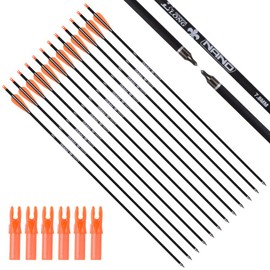26Inch Carbon Arrow Practice Hunting Arrows Targeting with Removable Tips for Archery Compound & Recurve & Traditional Bow (Pack of 12)