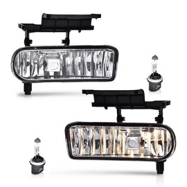 G-PLUS Left&Right Fog Lights Compatible with GMC Sierra 1999-2002/Fit GMC Yukon/Yukon XL 2000-2006 Fog Light Bumper Lamps Clear Lens(Not fit C3 & Denali models)