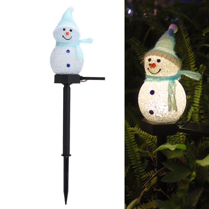 Snowman LED Lamp Landscape Garden Solar Lawn Christmas Cartoon Decorative