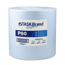 TaskBrand P60 Premium Series Wiper, Hydrospun, Blue, 12" x 13", Medium Duty, Roll, 1100 Sheets (N-P060JPB)