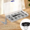 718Pcs Punk Spikes and Studs Kit Zinc Alloy Silver Cone
