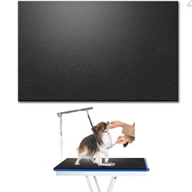 Nuanchu Dog Grooming Table Mat Pad, Non Slip Black Foam PVC Surface, 35.43 x 23.62 Inch, Ideal for Home Pet Grooming, Easy to Clean and Durable Pet Table Mat for Home Use