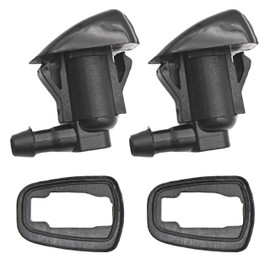 Muyesm Windshield Washer Fluid Hose and 2pcs Hood Nozzle Sprayer kit Compatible with Jeep Grand Cherokee WK2 2011-2023 for Dodge Durango 2011-2023 (Black Nozzle, 2pcs)