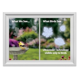 WINDOWALERT WindowAlert Leaf Medley Anti-Collision Decal - UV-Reflective Window Decal to Protect Wild Birds from Glass Collisions 2-Pack - Made in The USA