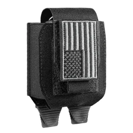 Molle Handcuff Pouch, Handcuff Case for Duty Belt/Tactical Vest, Handcuff Holster with USA Flag Patch Fit ASP Handcuff/Hinged Handcuff/Chain Handcuff/Folding Rigid Handcuff (Black)
