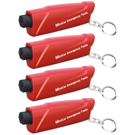 4 Pack Multi-functional Window Breaking Hammer, 4 in 1 Emergency Escape Hammer, Underwater Application, Safety Hammer with Seat Belt Cutter, For Automobiles, Home, Alloy Hammerhead, 1 Second Glass