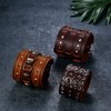 OIDEA Men's Leather Bracelet Set Punk Rock Style 4.1 cm