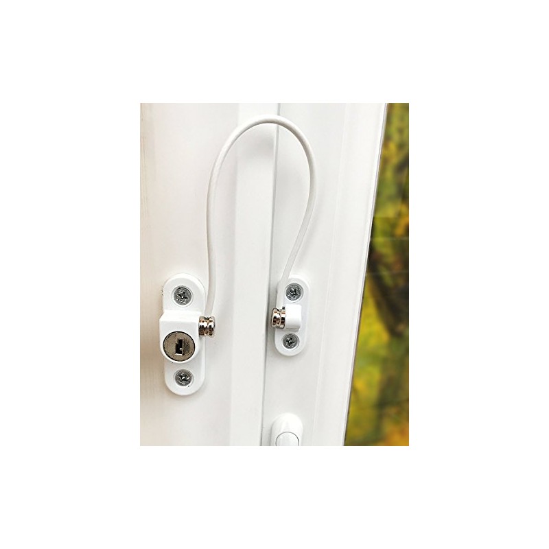 2 x UPVC Window Cable Restrictor Lock with Screws Child