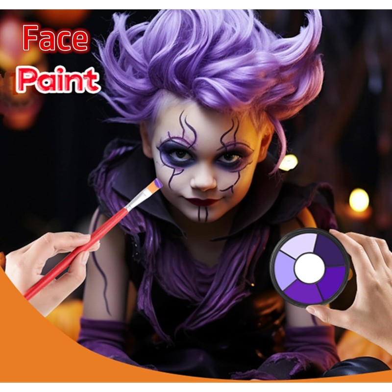 Go Ho 6 Colors Purple Face Body Paint,Cream Water Based