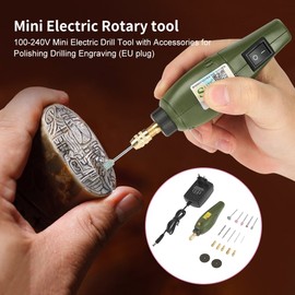PUSOKEI Mini Electric Drill Tool, Electric Grinding Engraving Kits, DIY Carving Grinding Drill Sets for Polishing Engraving, Cutting, Milling, Removing, Drilling, 100-240V