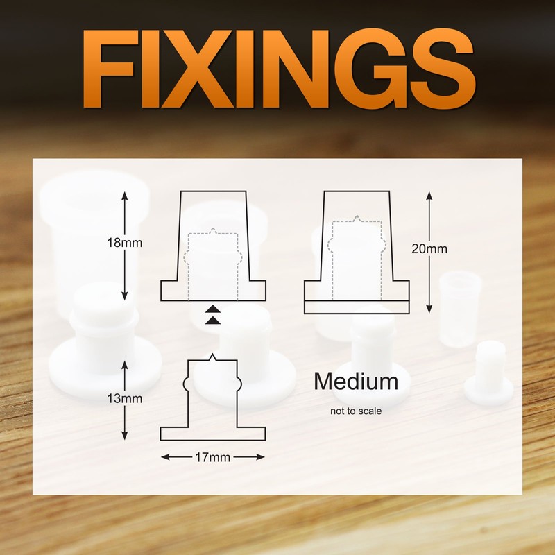 Medium Nylon Plastic Sign locators - Stand-Off Fixings (Pack of