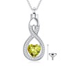 Sterling Silver Infinity Urn Necklace for Ashes, Infinity August Birthstone