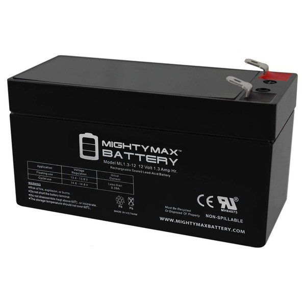 12V 1.3Ah Battery Replacement for CASIL CA1212, Tempest TR1.3-12