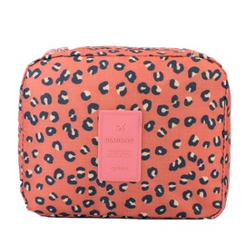 Large Capacity Waterproof Travel Portable Cosmetic Bag Pouch Makeup Pouch Storage Bag for Women Girls (Leopard Print)