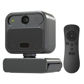 VIZOLINK W12S Webcam 4K 30FPS, UHD Webcam with Microphone and Remote Control, Auto Focus, 4X Zoom, 85° Field of View, Noise Cancellation, Light Correction, Plug & Play, Data Protection, for