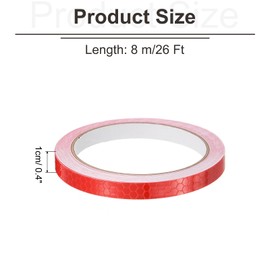MECCANIXITY Reflective Tape Caution Warning Sticker Adhesive Tape, 0.4 Inch x 26 Ft Waterproof PVC Marking Tape for Trailers Motorcycle Steps Floor Boats Outdoor Floor, Red