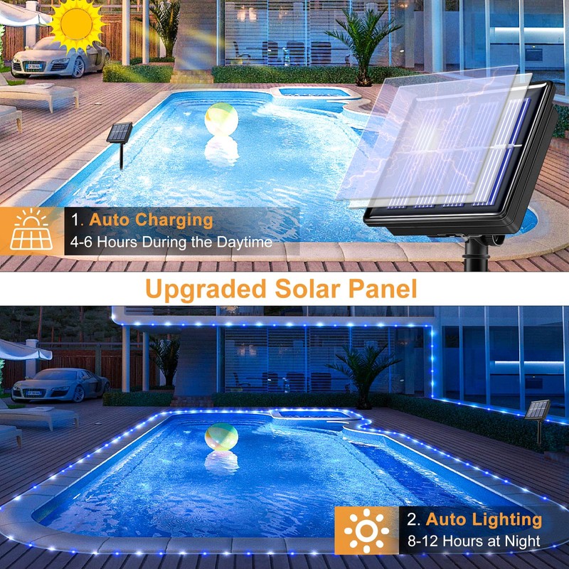 2 Pack Solar Rope Lights Outdoor, Total 66Ft 270 LED