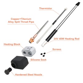 Nssnlur 24 V 40 W Hotend for Prusa I3 MK4 for Prusa XL, Hotend Kit Print Head Heating Block Hardened Steel Nozzle 0.4 mm Extruder Hot End for Prusa MK4/XL