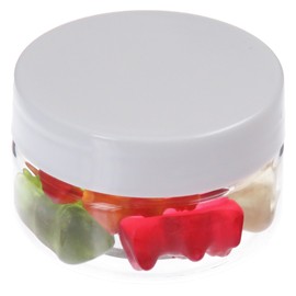 25ml PET Clear Jars with Plastic Lids White Pack of 20