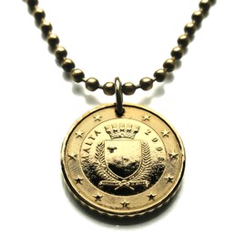 2008 Malta 10 Euro Cnt coin pendant Maltese George Cross mural crown Valletta Birkirkara St. Paul's Bay Qormi Città Pinto Hompesch San Pawl il-Bahar Saint John Paola Victoria Gozo Comino Rabat n003021