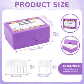 Comb Needles, Knitting Blocker, Knitting Blocker Knitting Set, 20 Pieces Tension Pins, Knitting Locking Combs Tension Pins, Comb Needles for Tensioning. (Purple)