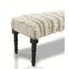 LR Home Cream Tufted Upholstered Bench for Bedroom or Living