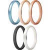 ThunderFit Stackable Silicone Wedding Rings for Women, Thin Rubber Engagement