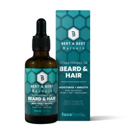 Face Facts | Bert & Bert Barbers Beard & Hair Oil | Multi-use Oil | Smooth + Nourish | 50ml