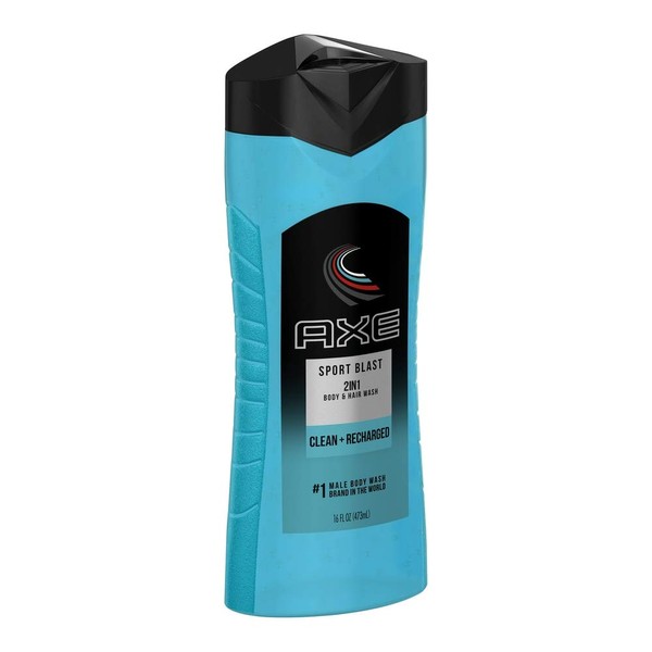 Axe Shower Gel + Shampoo Sport Blast 16 oz (Pack of 4)